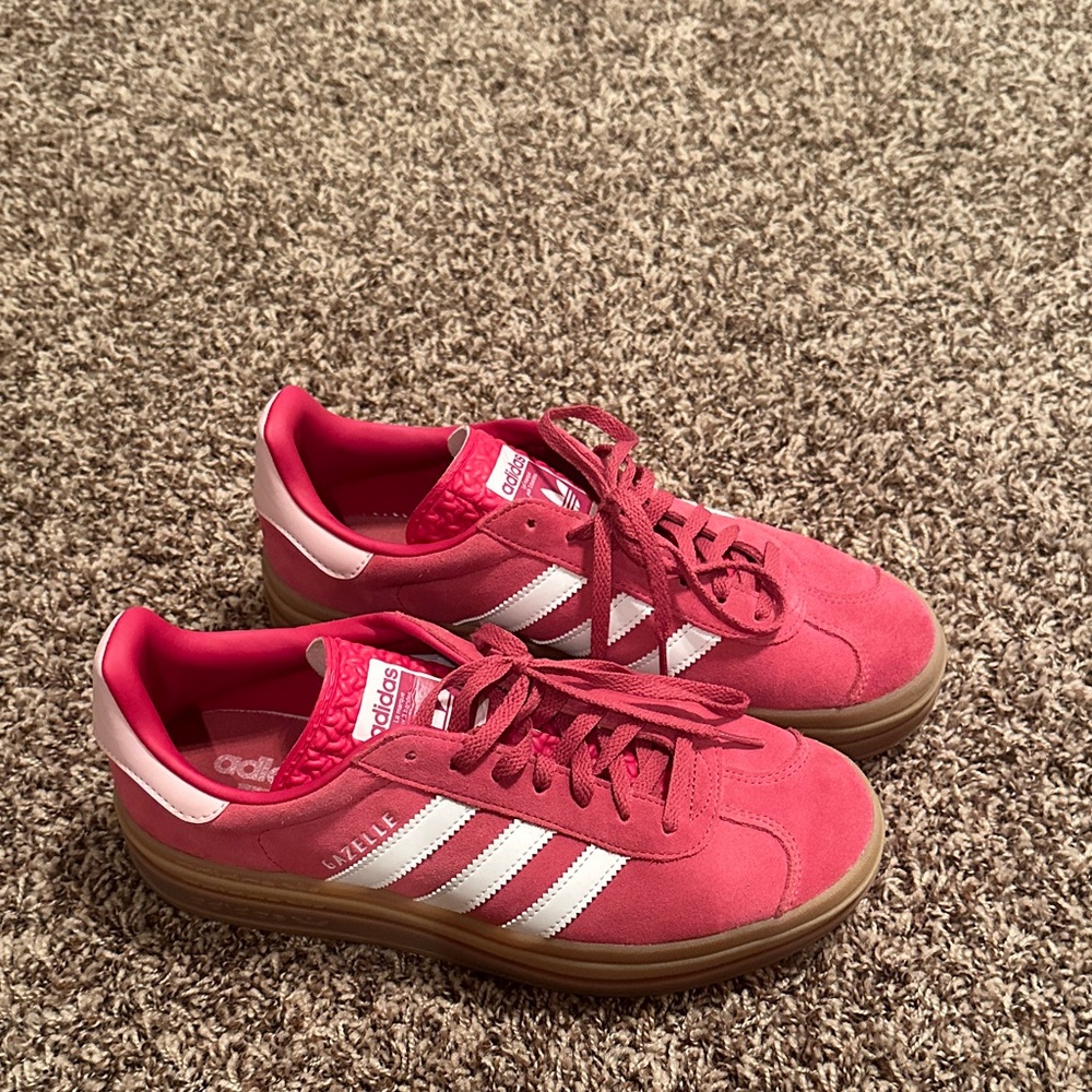 Adidas Gazelle Hot pink and White Sneakers
